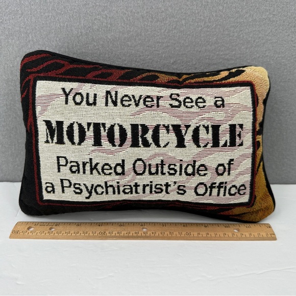 You Never See A Motorcycle Parked Outside Psychiatrist’s Office Tapestry Pillow - Picture 7 of 9